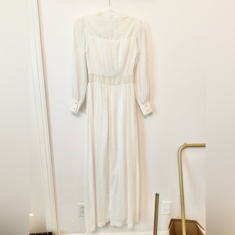 Vintage 1970s Wedding Dress -  Gunne Sax Style Cottagecore Wedding Dress Size 2 - Picture 7 of 10